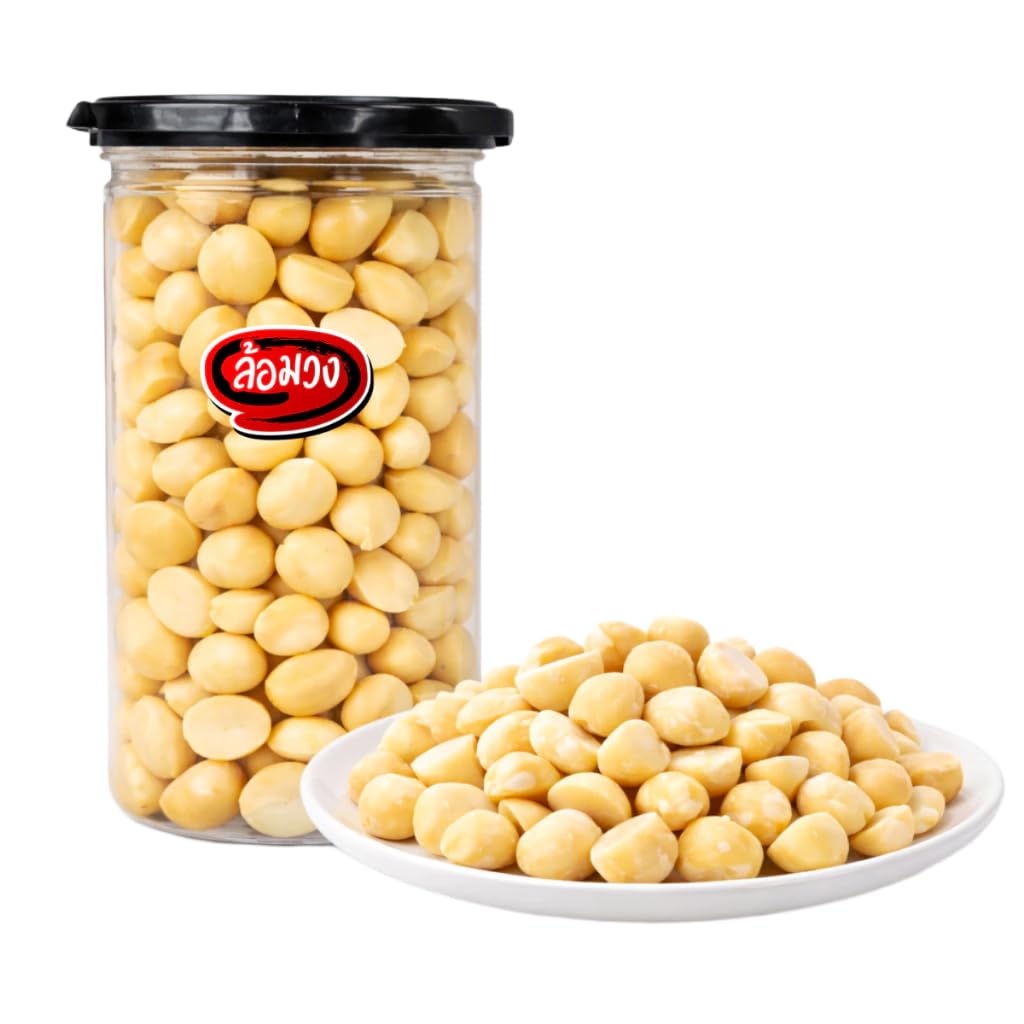 ล้อมวง Dry Roasted Macadamia Nuts, Whole Roasted Kernels – Unsalted and Oil-Free – Crunchy Plant-Based Snack for Keto and Paleo Lifestyles (400g)
