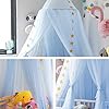 Jolitac Princess Bed Canopy for Girls Room Decor Round Lace Mosquito Net Play Tent Reading Nook Canopies Yarn Girl Dome Netting Castle (Blue) #4