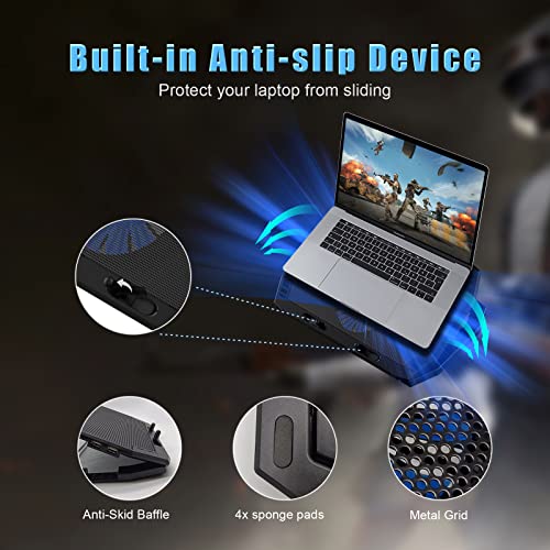 Laptop-Cooling-Pad-XINQIHAO-Laptop-Cooler-with-3-High-Performance-Quiet-Blue-LED-Fans-Smart-Button-Speed-Control-2-USB-Ports-Laptop-Cooling-Stand-with-7-Height-Adjustable-for-12-17-Inch-Laptops