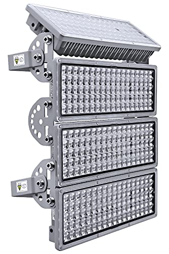 POWFUL Flutlicht LED Strahler 400W 40000LM Flutlichter 6500K Außenstrahler LED-Sicherheitslicht IP67 Wasserfest 4 Flutlicht Außen mit einstellbarem winkel für Garten Stadion