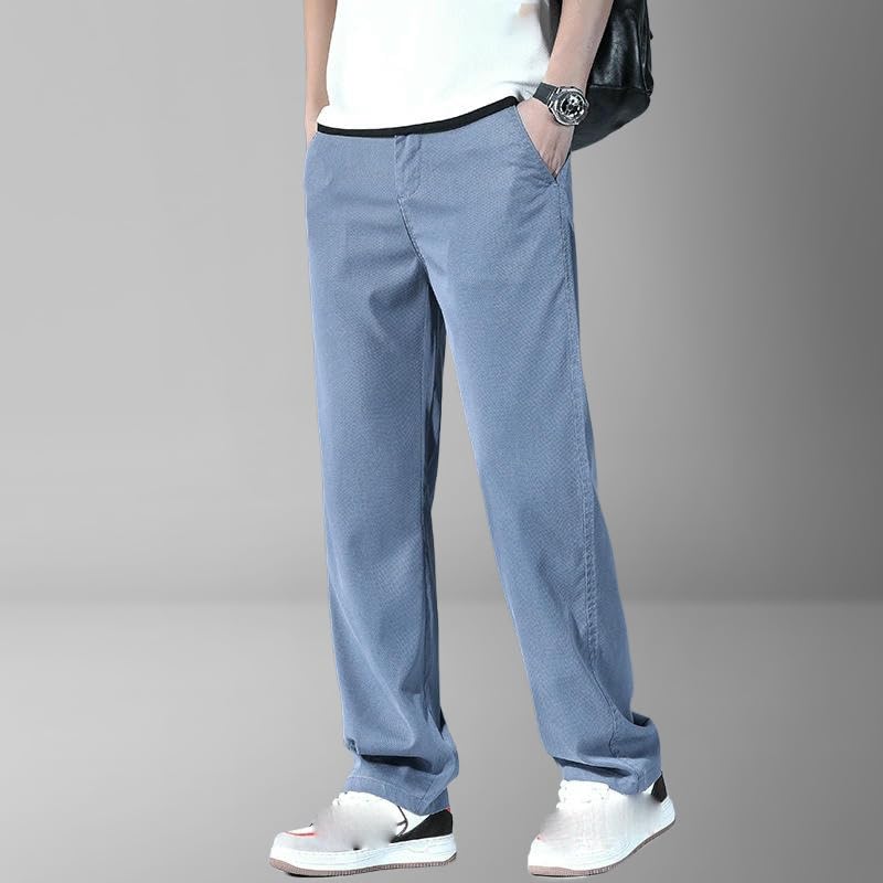 Men's Summer Thin American Loose Wide Leg Ice Silk Casual Pants3