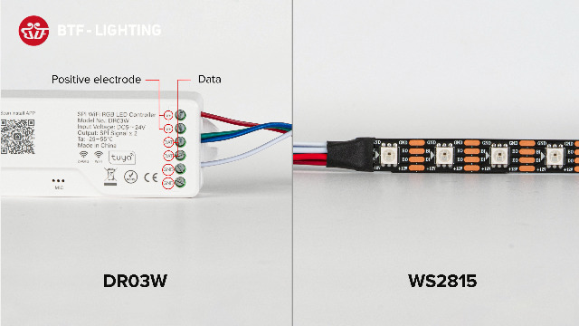 Image of BTF-LIGHTING DR03W SPI RGB 2.4G WiFi Controller Tuya APP /Smart Life /Google Home /Alexa Control Support WS2812B WS2811 WS2815 etc Addressable LED Strip Work with WR01RF RC03RFB RF Remote (Pack of 3)