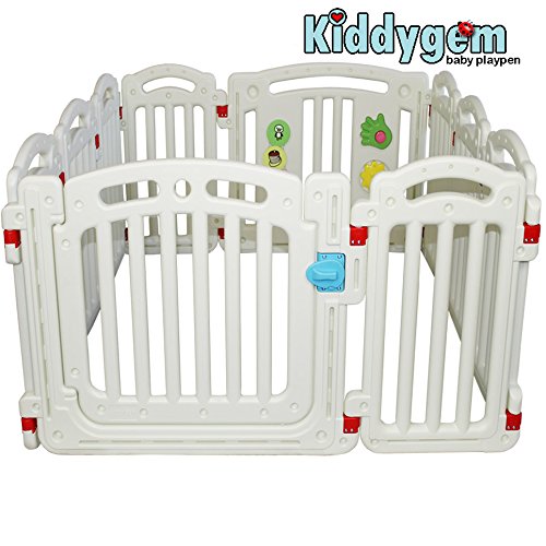 Kiddygem M7 Baby Playpen Playard, White, Extra Tall - //coolthings.us