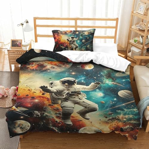 Parure de lit astronaute 3D en microfibre pour lit simple ado - 2