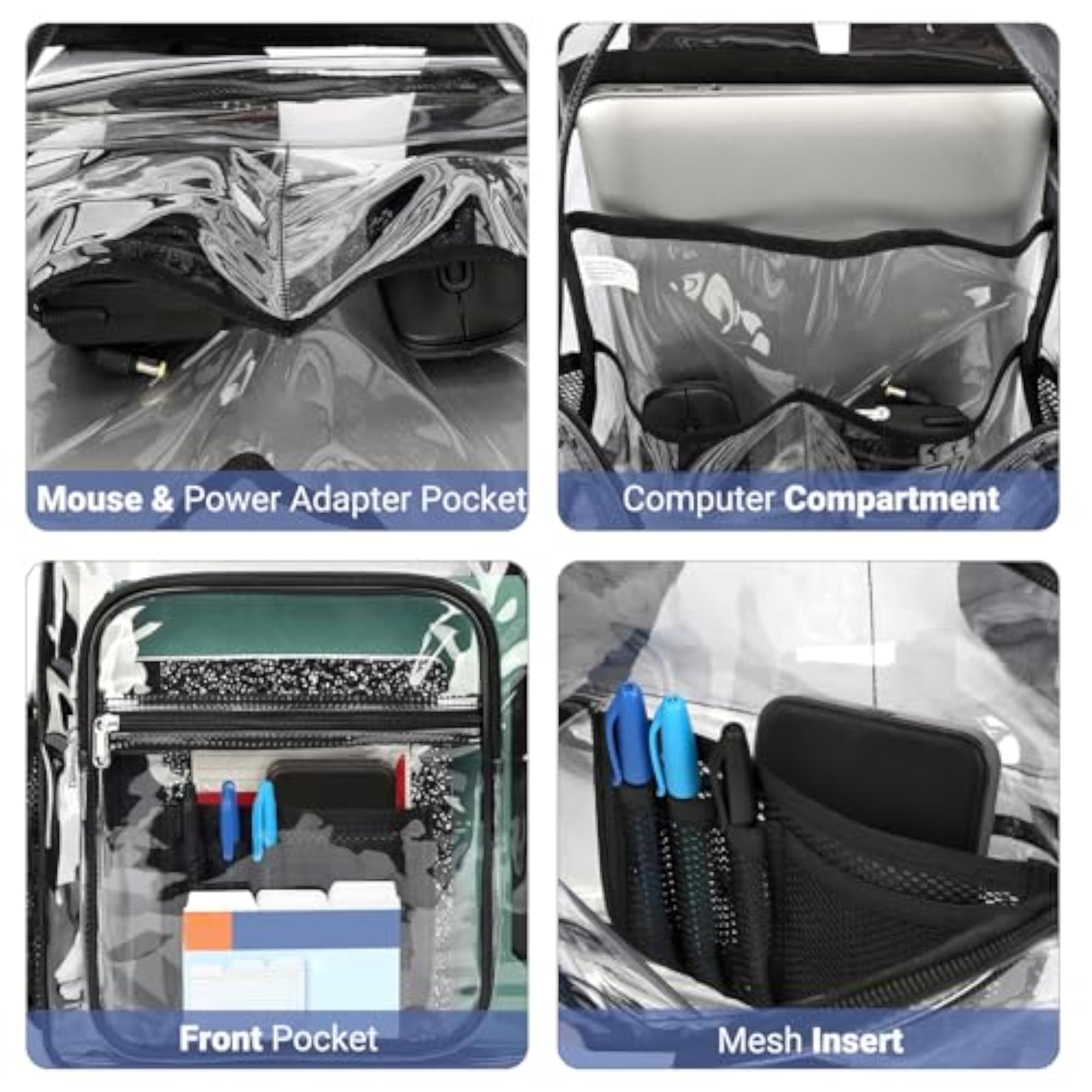 Large Clear Backpack for School, Heavy Duty PVC