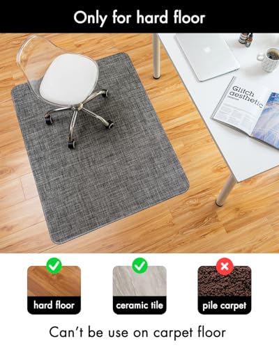 Image of BARoyal Office Chair Mat for Hardwood Floor Under Desk Computer Rolling Chair Mat for Wood /Tile Floor Non-Slip Heavy Duty Desk Rug PVC Plastic Hard Floor Protector 45 inch x 53 inch(Gravel)