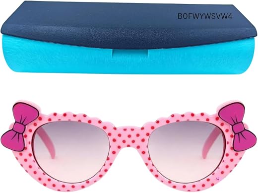 UV400 protection Cat Eye Sunglass for Girls age 2 to 10 Years with Sunglasses Case, Chasma For Kids Girls Fashion, Birthda...