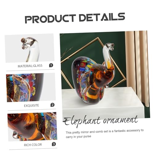 Statue d'éléphant en verre pour décoration de table de salon