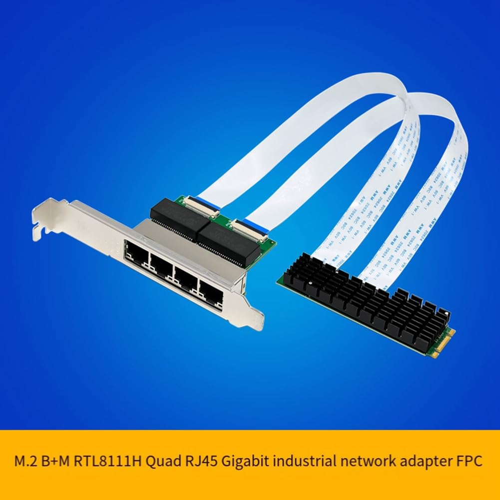 Scheda di Rete Ethernet Gigabit NIC Scheda di Rete Gigabit NIC M.2 B+M Key 4 Porta Scheda di Rete Ethernet Industriale Gigabit Adattatore LAN Ethernet per PC