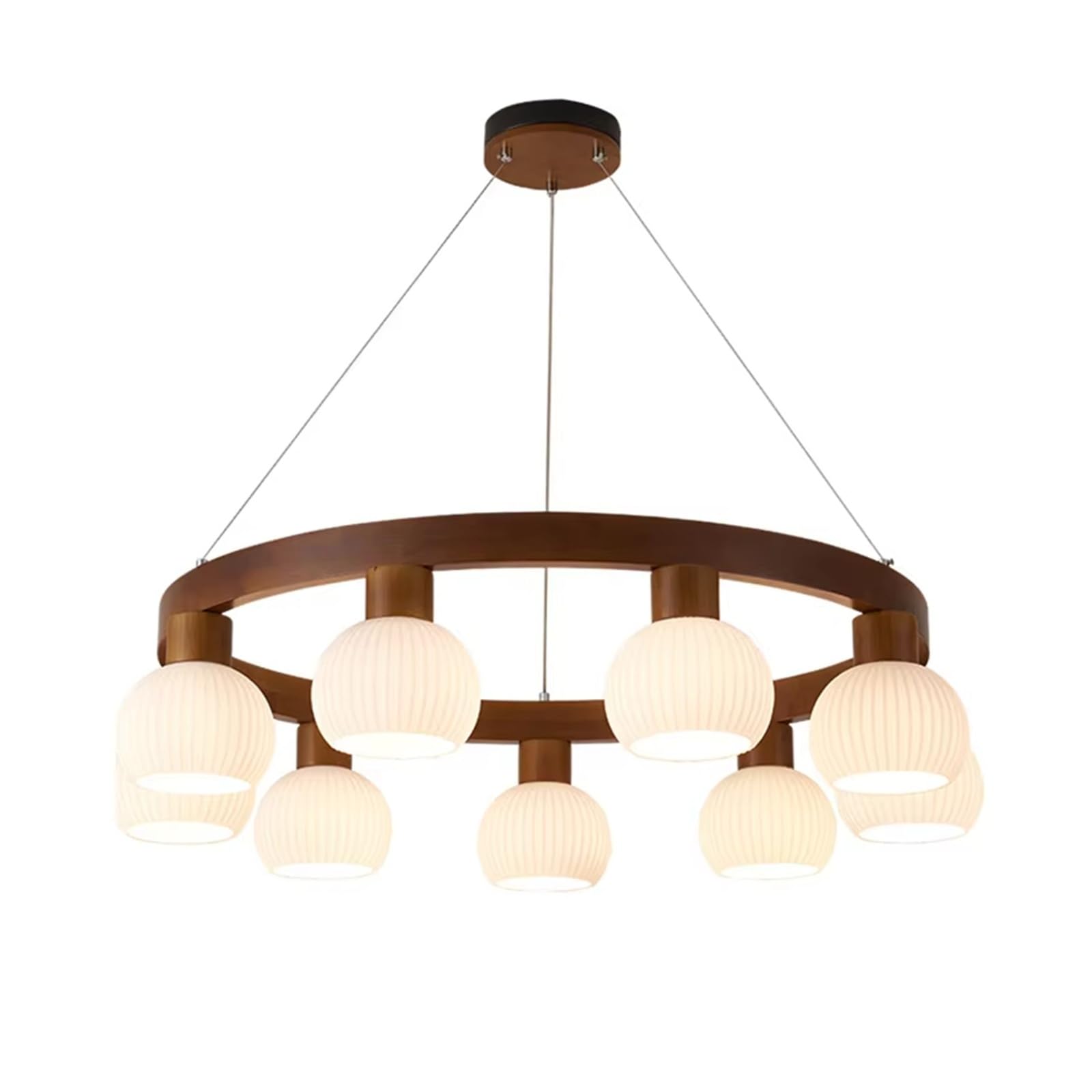 Lampe en bois et verre moderne pour chambre et salle à manger