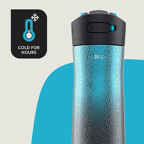 Image of Contigo Ashland Chill 2.0 Stainless Steel Water Bottle with AUTOSPOUT Lid, 24 oz, Marlin Ombre