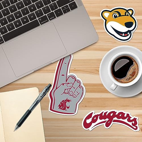 Image of Washington State University 8ct Vinyl Large Deluxe Stickers Variety Pack - Laptop, Water Bottle, Scrapbooking, Tablet, Skateboard, Indoor /Outdoor - Set of 8