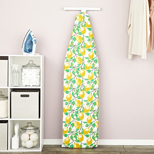 Ironing Board Cover And Pad 15X54 Standard Size Ironing Board Cover With Elastic Edge For Snug And Secure Fit, Thick And Durable Material (Yellow And Green Lemon Print Design) #TOP1