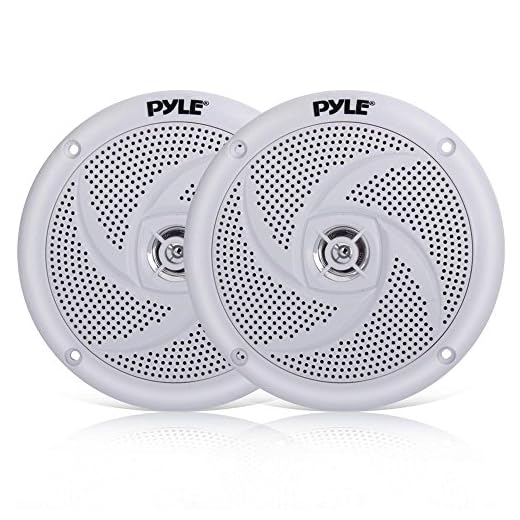 Pyle Marine Speakers - 5.25 Inch 2 Way Waterproof and Weather Resistant Outdoor Audio Stereo Sound System with 180 Watt Power and Low Profile Slim Style - 1 Pair - PLMRS5W (White)