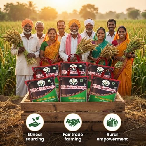 Image of HDC Siridhanya Positive Millets whole grain Combo Pack of 10, Total 9200gm | Little, Foxtail, Kodo, Barnyard & Brown top | 920 g Each Bag, | Vacuum Packed |Unpolished | Gluten free |Vegan| Sourced from Andhra Pradesh