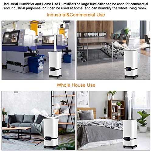 Industrial Humidifier Commercial Humidifier With Water Pipe 1500Ml/H Cool Mist Humidifier,1200Sq.ft 17L/4.2Gals Whole House Humidifier Top Filled Humidifier For Large Room Green House #TOP4