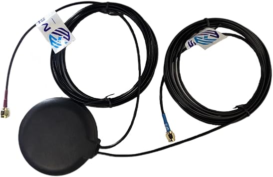 Maswell 2 Combo GPS and 4G LTE Combination Antenna 700-2700MHz Adhesive and Magnet Mount SMA Male Dual Antenna