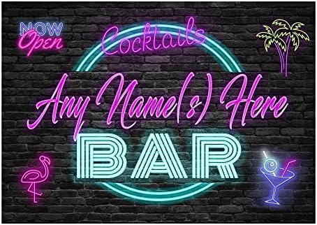 Personalised Cocktail Bar Neon sign Metal Sign Funny Man Cave Garage Bar Gift For Him Enamel Sign Vintage Retro Old Signage (Small A5 (200x150mm) Approx)