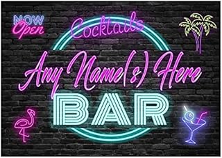 Personalised Cocktail Bar Neon sign Metal Sign Funny Man Cave Garage Bar Gift For Him Enamel Sign Vintage Retro Old Signage (Small A5 (200x150mm) Approx)