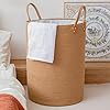 72L Cotton Rope Woven Laundry Hamper,Extra Large Wicker Laundry Basket for Blanket,Clothes,Toys,Pillows,Towels,Shoes,Tall Woven Laundry Basket 22''H 16''D