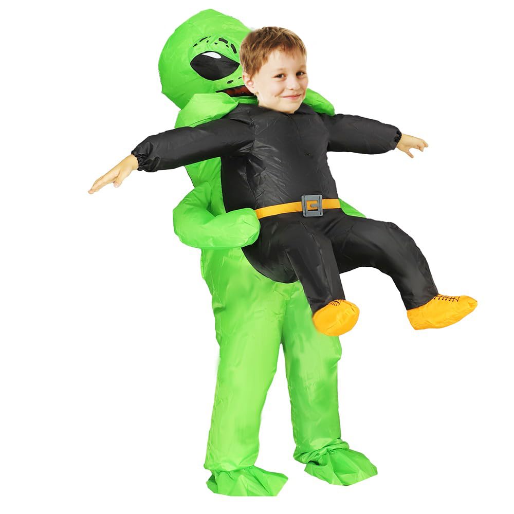 Rafalacy Kids Inflatable Alien Costume, Blow Up Alien Outfit for Children Halloween Party Costumes Fancy Dress(100-130cm) - Image 3