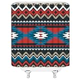 Aztec Shower Curtain Southwestern Native American Ethnic Pattern Navajo Vintage Abstract Geometric Tribal Colorful Fabric Bathroom Decor Curtain Thumb #2