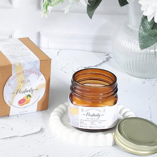 Welburn Veda&Co® Scented Wax Candle - Positivity I Aromatherapy Jar Candle for Home Decor | Enhance Your Mood | Enhance Your Space with Soothing Scents (35 Hours Burn Time, 141gm),