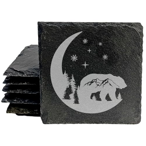Mystic Moon & Stars Slate Coasters (Set of 6)