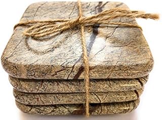 Brown Marble Coaster Set