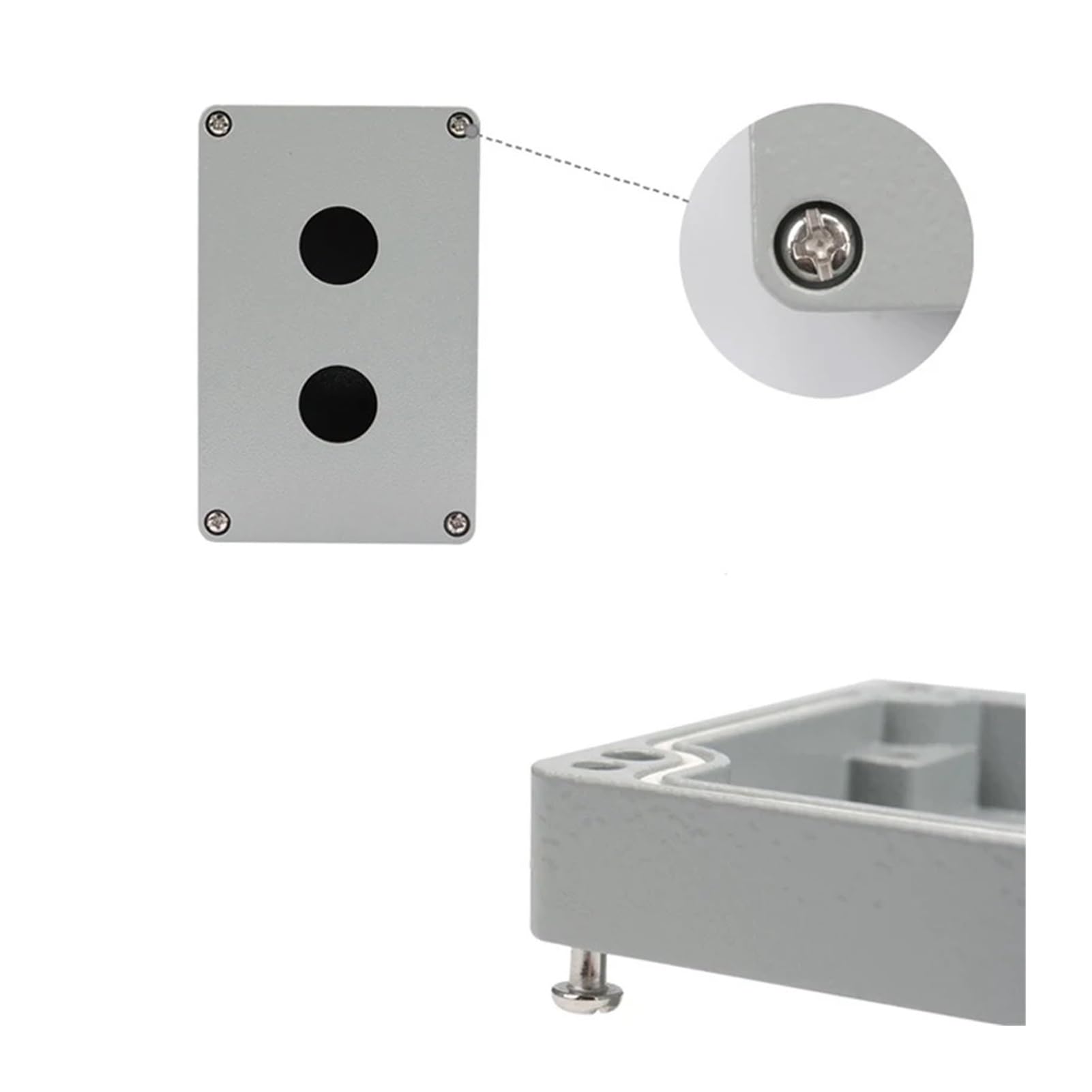 Caja de control con interruptor de botón pulsador Caja de control de interruptor de botón impermeable de aluminio fundido de metal con apertura de 22 mm(Orange)