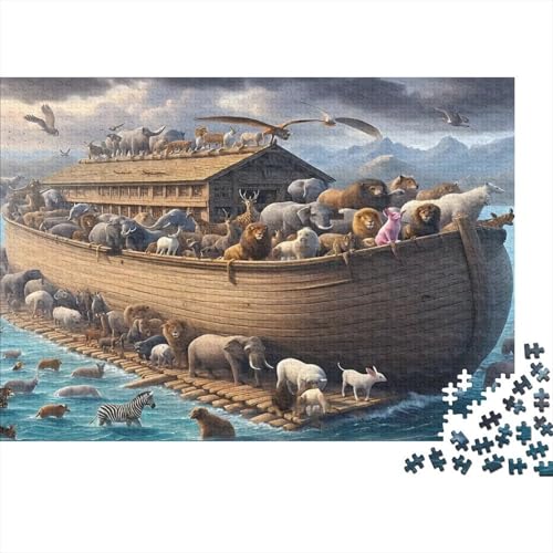 Escena del Arca de NoéPuzzle De 1000 Piezas En Cartón GruesoPaisaje del ríopara Adultos, Muy Difícil, Antiestrés Y Decoración70x50cm/1000pcs