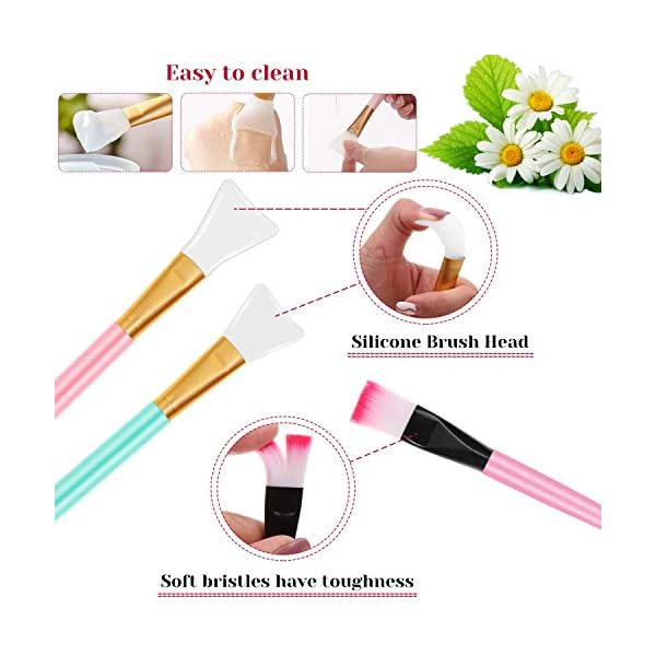 anezus 11 Pcs DIY Facial mask Mixing Tool Kit with Bowl Stick Spatula Silicone Brush Spray Bottle Puff Soaking Bottle Gauges (Pink)