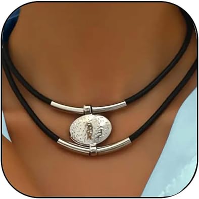 Chunky Gold Pendant Collar Neckace Big Statement Choker Black and Gold Necklace Jewelry