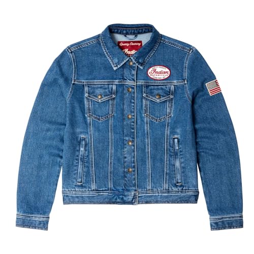 Indian Motorcycle Women's Denim Jacket, Blue3