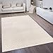 Produktbild Paco Home Outdoor Teppich Wetterfest Balkon Wohnzimmer Skandinavisches Boho Muster Einfarbig Geometrisch 3D Effekt Moderne Deko, Grösse:160x230 cm, Farbe:Creme 2