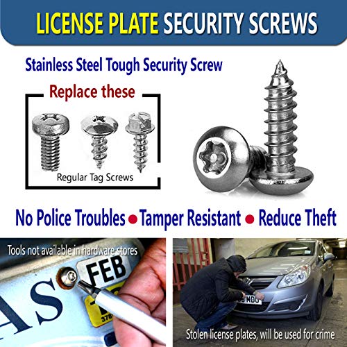 image for PROUD Stainless Steel License Plate Screws -No Rust Plate Screws for F