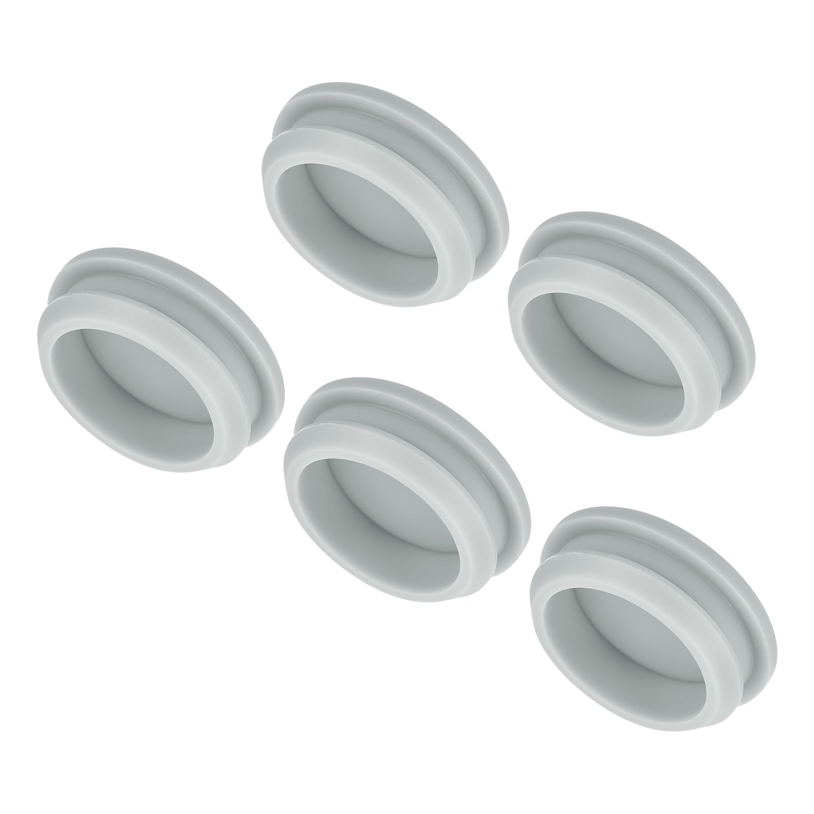 MECCANIXITY 5pcs Silicone Snap in Locking Hole Plugs,34.6mm/1.4 Inch Mounting Diameter Narrow Groove Width 5mm Panel Seal Cover Round for Kitchen Bulkheads Waterproof Sealing Plugs Grey