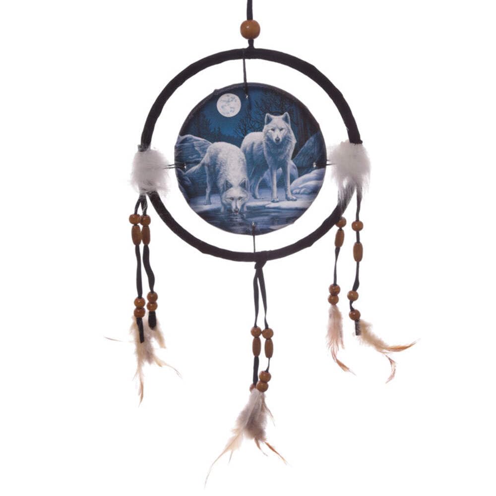Puckator Mixed Dreamcatcher Warriors Of Winter Lisa Parker, Fabric/Feathers/Plastic, Black, 16 Cm