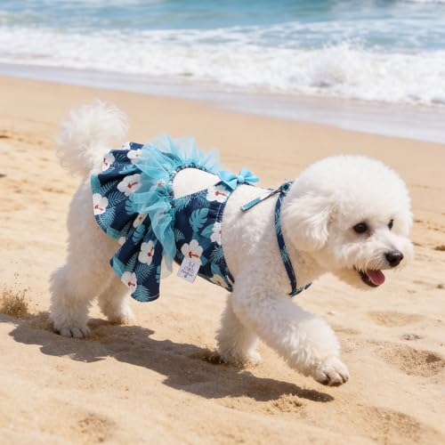 Image of CuteBone One Piece Dog Bikini Swimsuit Dress - Puppy Bathing Suit Costume for Small Dogs - Comfortable & Stylish Pet Clothes for Summer Pool, Beach & Play LTDB19M
