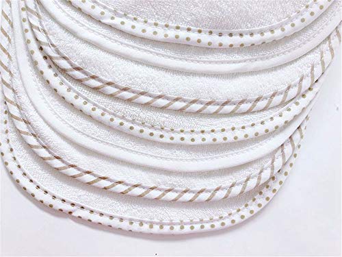 Little lucky baby Lot de 7 bavoirs doux double couche 100% coton absorbant (white) – Image 3