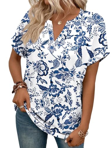 Image of WIHOLL Womens Blouses Spring Tops Short Sleeve Shirts Dressy Casual Summer Vacation Fashion Clothing 2026