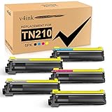 V4INK New Compatible Brother TN210 Toner Cartridge Color Set for Brother HL-3040CN/HL-3070CW/MFC-9010CN/MFC-9120CN/9125CN/9320CN/9320CW/9325CW/HL-3045CN 3075CW Printer, Black/Cyan/Yellow/Magenta, 4 Count