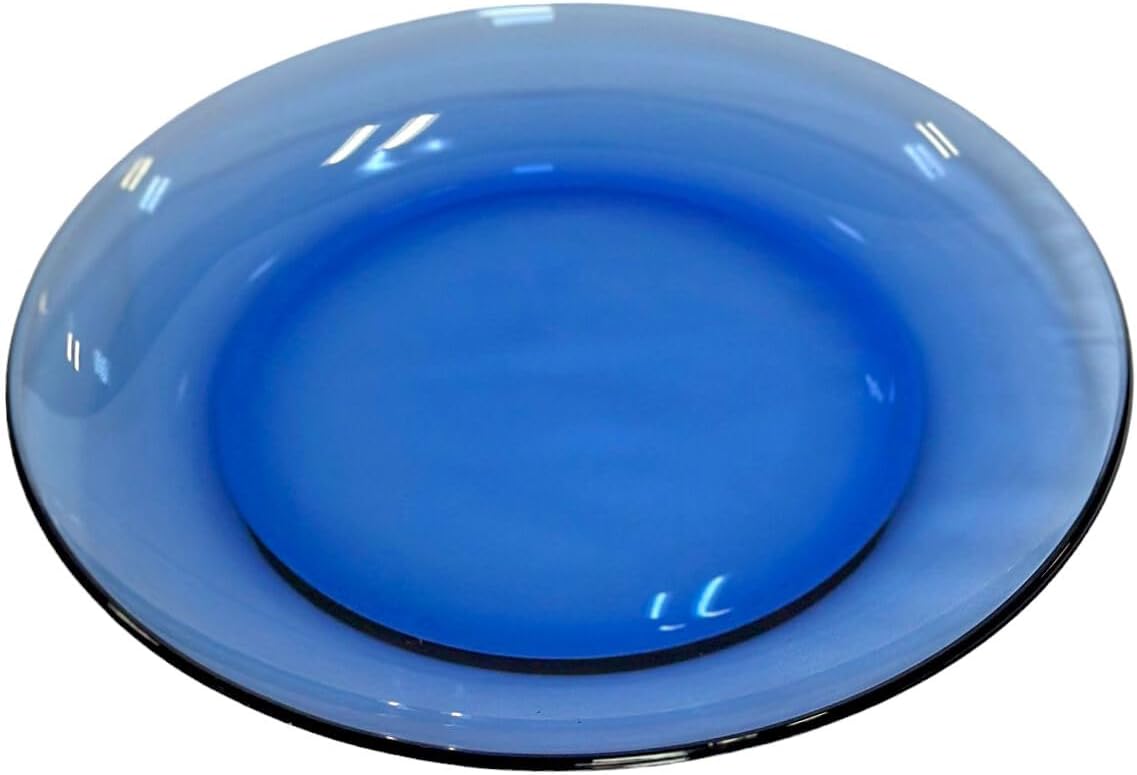 STP GOODS Glass Plates Set of 4 – Borosilicate Salad & Dessert Plates, Transparent Glass Appetizer Plates, Microwave & Dishwasher Safe Tableware