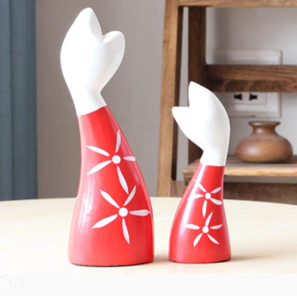 Sculture Mini Statua Decorazioni for la casa Stile casuale, Scultura astratta moderna Statua Artigianato Famiglia, Statua di gatto in legno Decorazione for la casa Accessori 2 pezzi/set Artigianato fa