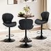COLAMY Bar Stools Set of 2, Adjustable Modern Swivel Bar Chairs, Faux Leather Upholstered Barstools Counter Height with High Backrest for Bar, Kitchen Island, Dining Room, Black