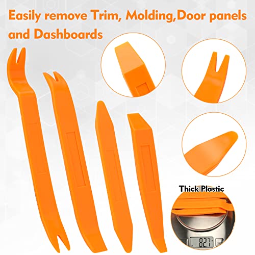 Kltech 4Pcs Auto Door Clip Panel Trim Removal Tool Kits Thick Plastic Car Tools For Car Dash Radio Audio Installer Pry Tool With Paper Box #TOP3