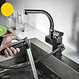 【360 ° drehbar 】- Die küchenarmatur mit brause kann um 360 Grad gedreht werden, was Ihnen maximale Flexibilität ermöglicht und ideal für zwei Spülen ist. Es ist einfach, Gemüse zu waschen, die Spüle zu reinigen oder Töpfe zu füllen.