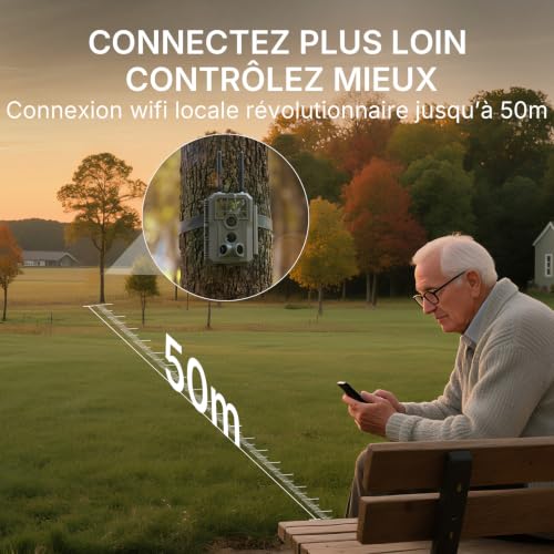 GardePro E8 2.0 Pro 4K Camera de Chasse WiFi, Batterie de 7800 mAh – vue 4