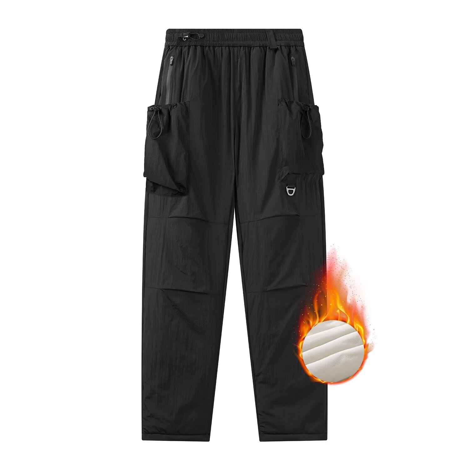 FLYGAGA Damen Softshellhose Wanderhose Wasserdicht Skihose Fleece Gefüttert Warm Baumwolle Winddicht Camping Outdoor Regenhose Trekkinghose Fahrrad Elastischer Bund Thermohose Winterhose