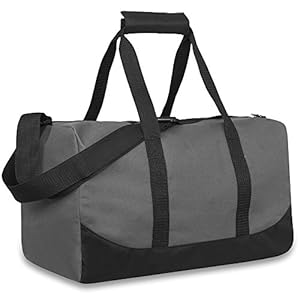Trail maker 30 Liter, 17 Inch Canvas Duffle Bags for Men and Women -Travel Weekender Overnight Carry-On Shoulder Duffel Tote Bags (Grey)